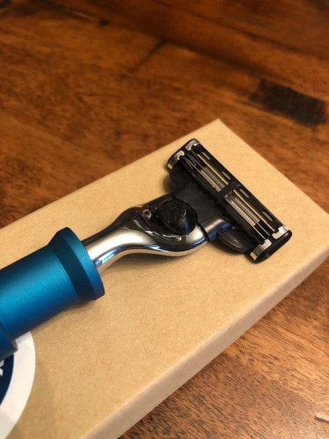 Men's Razor - Amphibious : M-Series | Rifle Barrel Men's Razor Blade View | Six Shooter Shaving