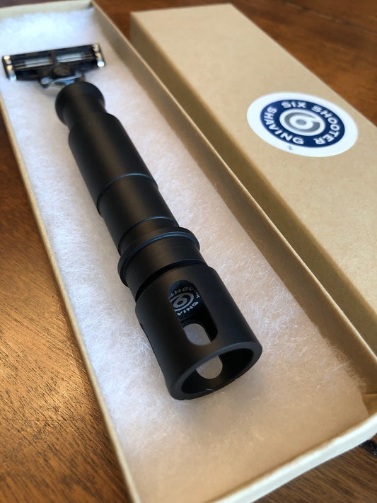Men's Razor - Tactical : M-Series | Men's Razor Boxed View | Six Shooter Shaving