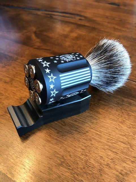 Revolver Shave Brush & Razor Display Stand | Revolver Brush View | Six Shooter Shaving