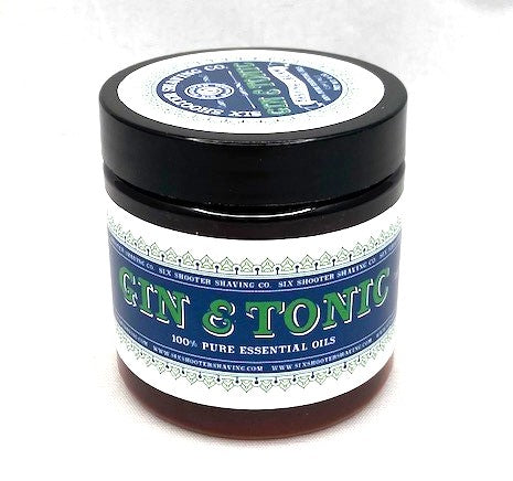 Men's Shaving Cream - Gin & Tonic 4oz. | Horizontal View | Six Shooter Shaving