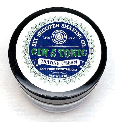 Men's Shaving Cream - Gin & Tonic 4oz. | Top Down View | Six Shooter Shaving