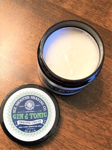 Men's Shaving Cream Gift Set - 3 Pack | Open Container View | Six Shooter Shaving