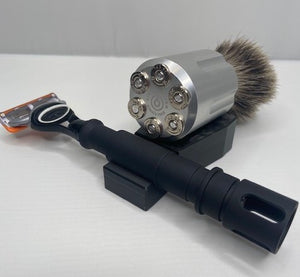 Outlaw Shave Kit Gift Set | Razor & Revolver Brush On Stand | Six Shooter Shaving