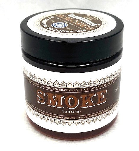 Men's Shaving Cream - Smoke 4oz. | Horizontal View | Six Shooter Shaving