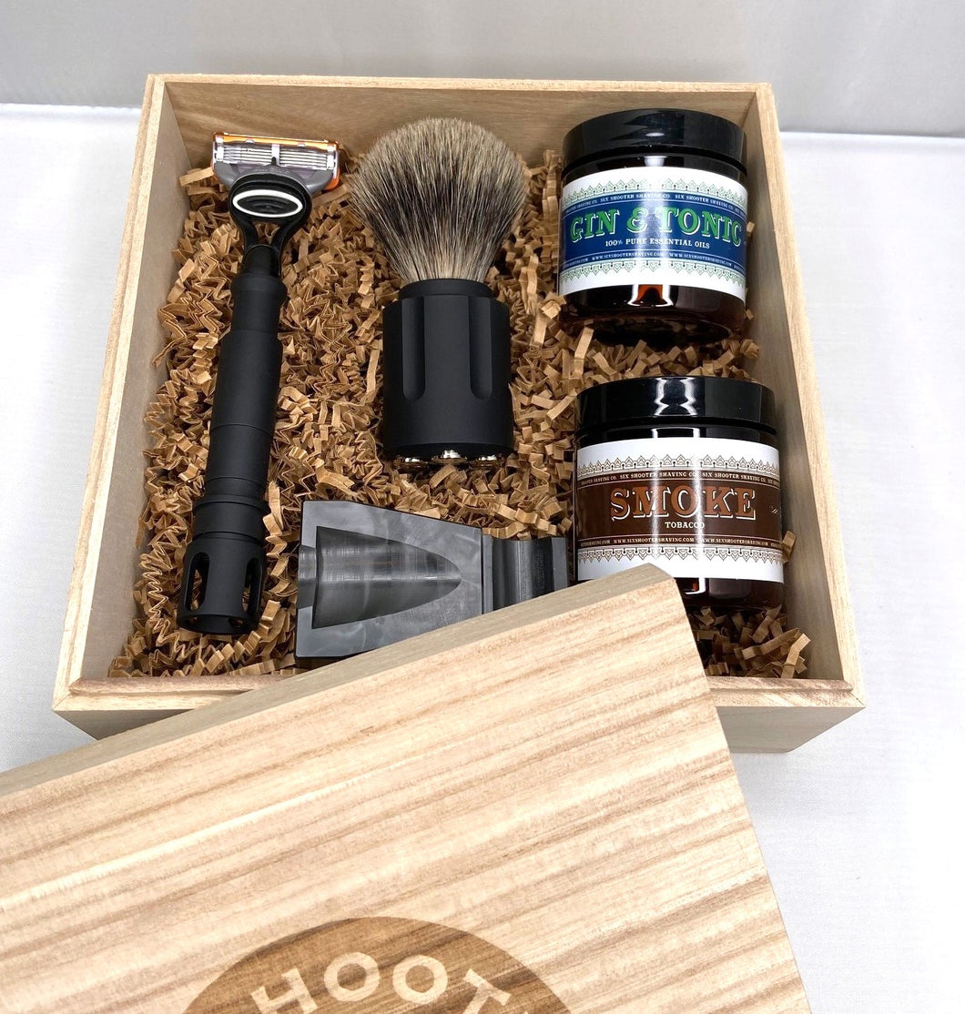 Tactical Shave Kit Gift Set | Shave Kit Open Box View | Six Shooter Shaving